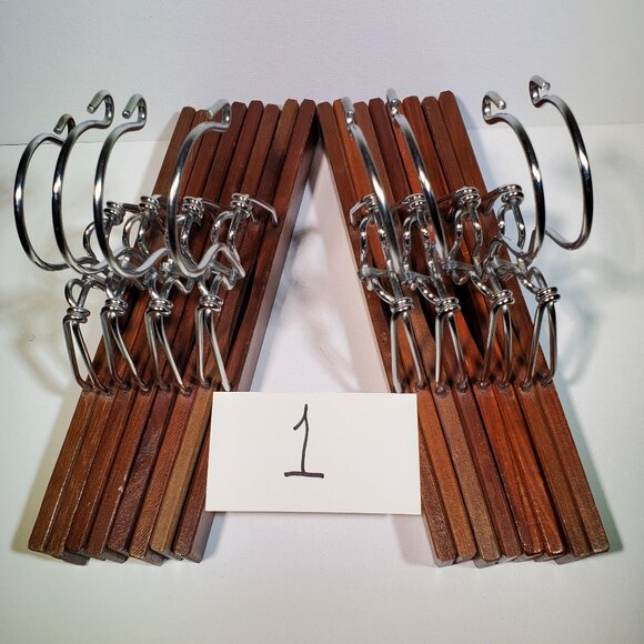 VINTAGE WOOD PANTS HANGERS..1970 ERA..BUNDLE NO. ONE..BUNDLE QUANTITY OF EIGHT - Picture 2 of 3